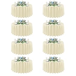 sancua Round Tablecloth 90 Inch Diameter, 8 Pack