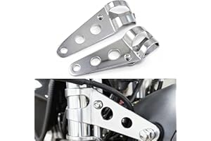ANKI HAPPIGO ANKIA Universal 33mm-43mm Metal Motorcycle Modified Headlight Mount Brackets Clamp Fork Ear for Motorcycle Chopper Cafe Racer (Silver)