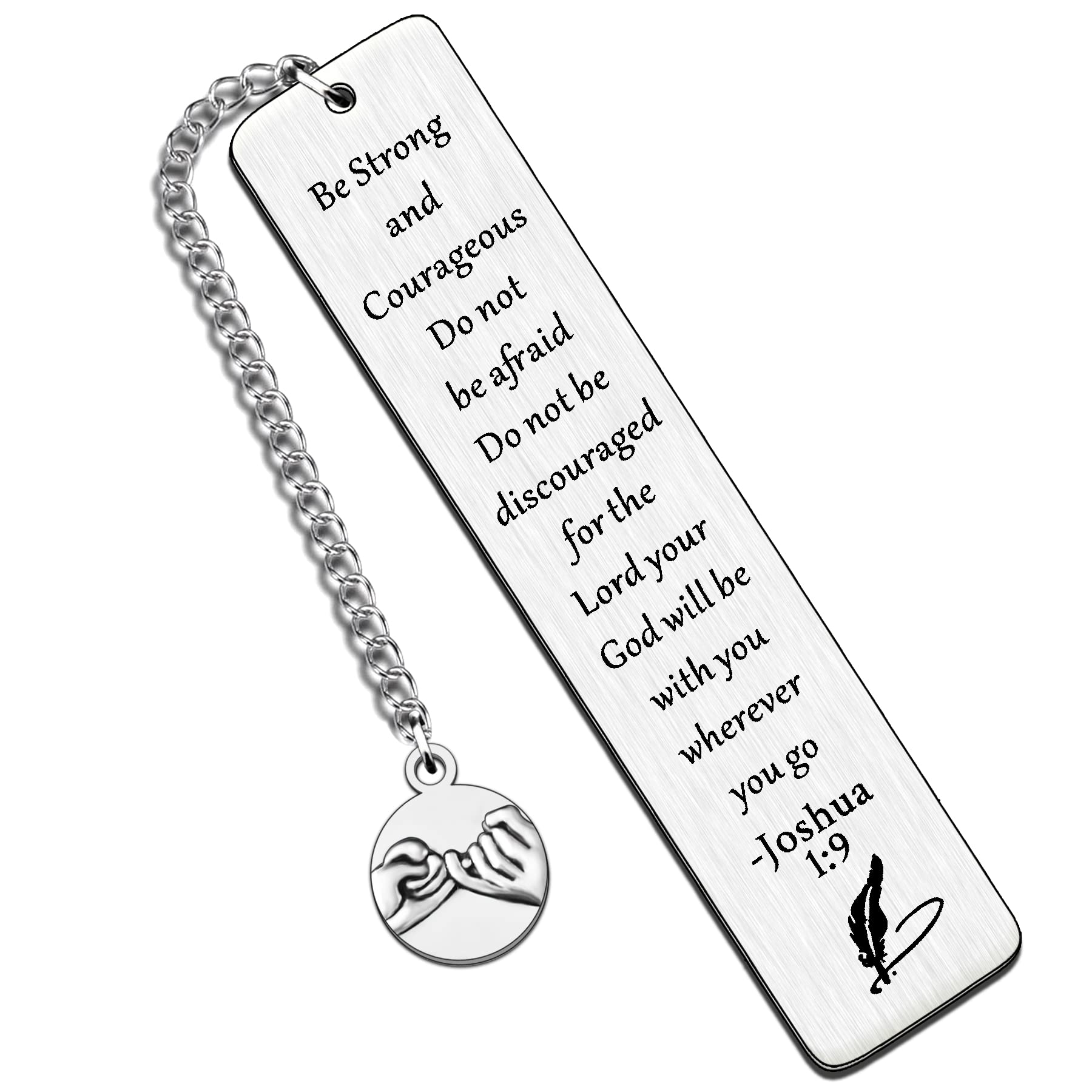 HULALA Inspirational Be Strong and Courageous Bookmark Christian Gifts for Women Men Christening Gifts for Boys Girls