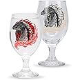Paladone House Of The Dragon Color Change Glass Goblet (350ml), Officially Licensed Game of Thrones Merchandise & Gift, Novelty Medieval Fantasy Wine Glassware