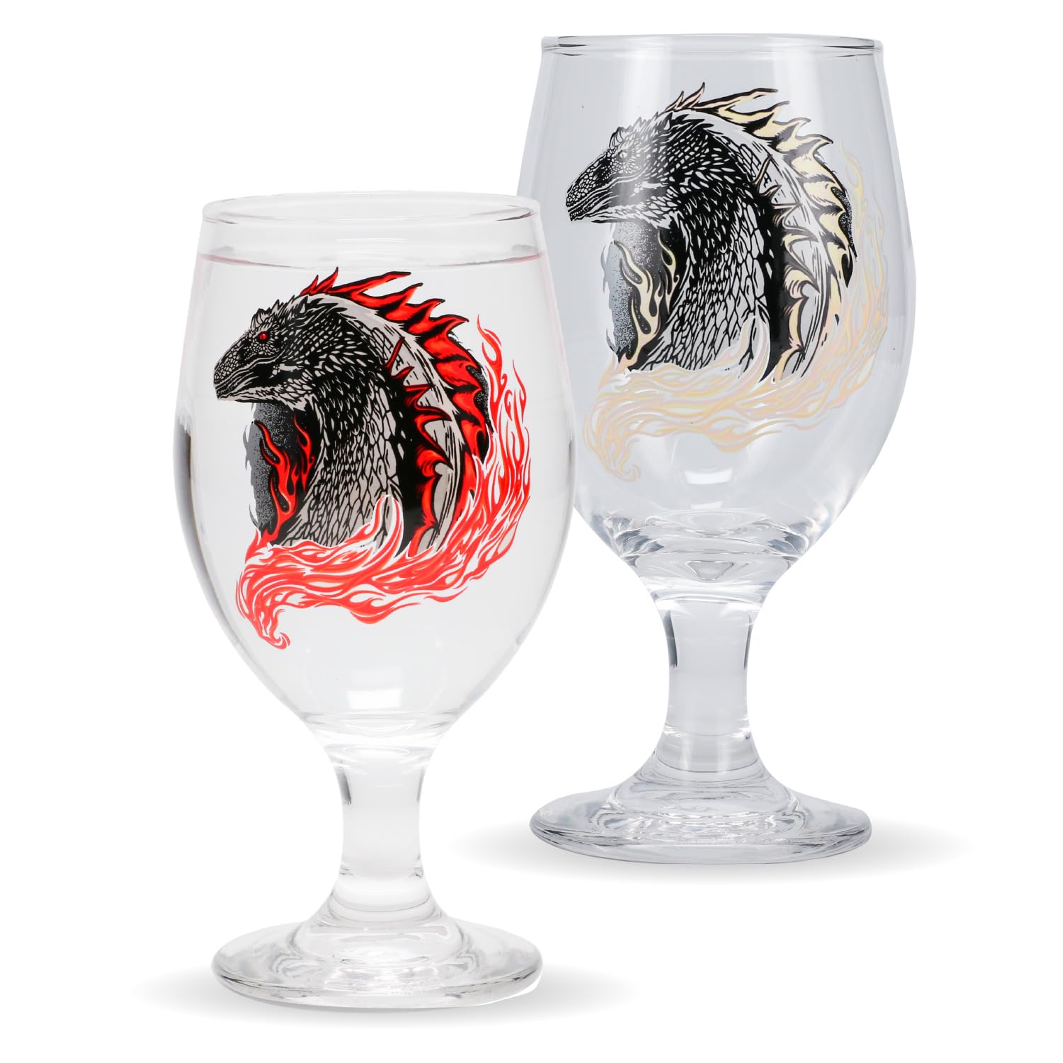 Paladone House of the Dragon Colour Changing Glass - Officially Licensed HOTD Merchandise, 350ml (11 fl oz) Goblet for Cold Drinks, Gift for Game of Thrones Targaryen Fans