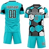 Custom Soccer Jerseys Personalized Soccer T Shirts & Shorts for Men Youth Women Boys, Printed Name Number Team Uniforms