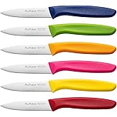 Paring &amp; Fruit Knives Set of 6, Stainless Steel Sharp Blades, Multicolor. | Paring Knife Fruit Knife Set of 6,Extra Sharp Blades,Ergonomic Handle for Cutting Fruits and Vegetables.