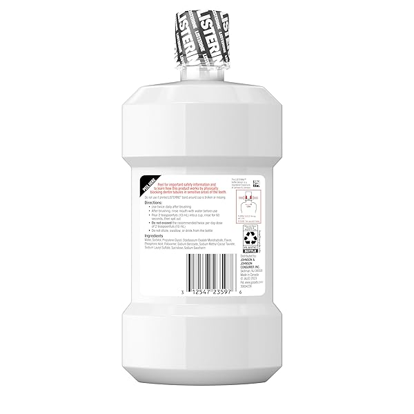 LISTERINE SENSITIVITY ALCOHOL FREE MOUTHWASH, FOR SENSITIVE TEETH, BAD BREATH TREATMENT, ORAL RINSE FOR ADULTS; FRESH MINT FLAVOR, 500 ML, 2 PACK