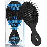 SOOOMOOTH Mini Detangling Hair Brush, Natural Boar Bristles, Travel Size | Gentle scalp massage and detangling for wet or dry hair. Compact, portable brush for men, women and kids.