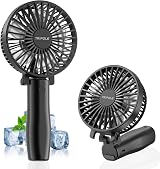 TriPole 2-in-1 Rechargeable Foldable Handheld Fan 3-Speed Black