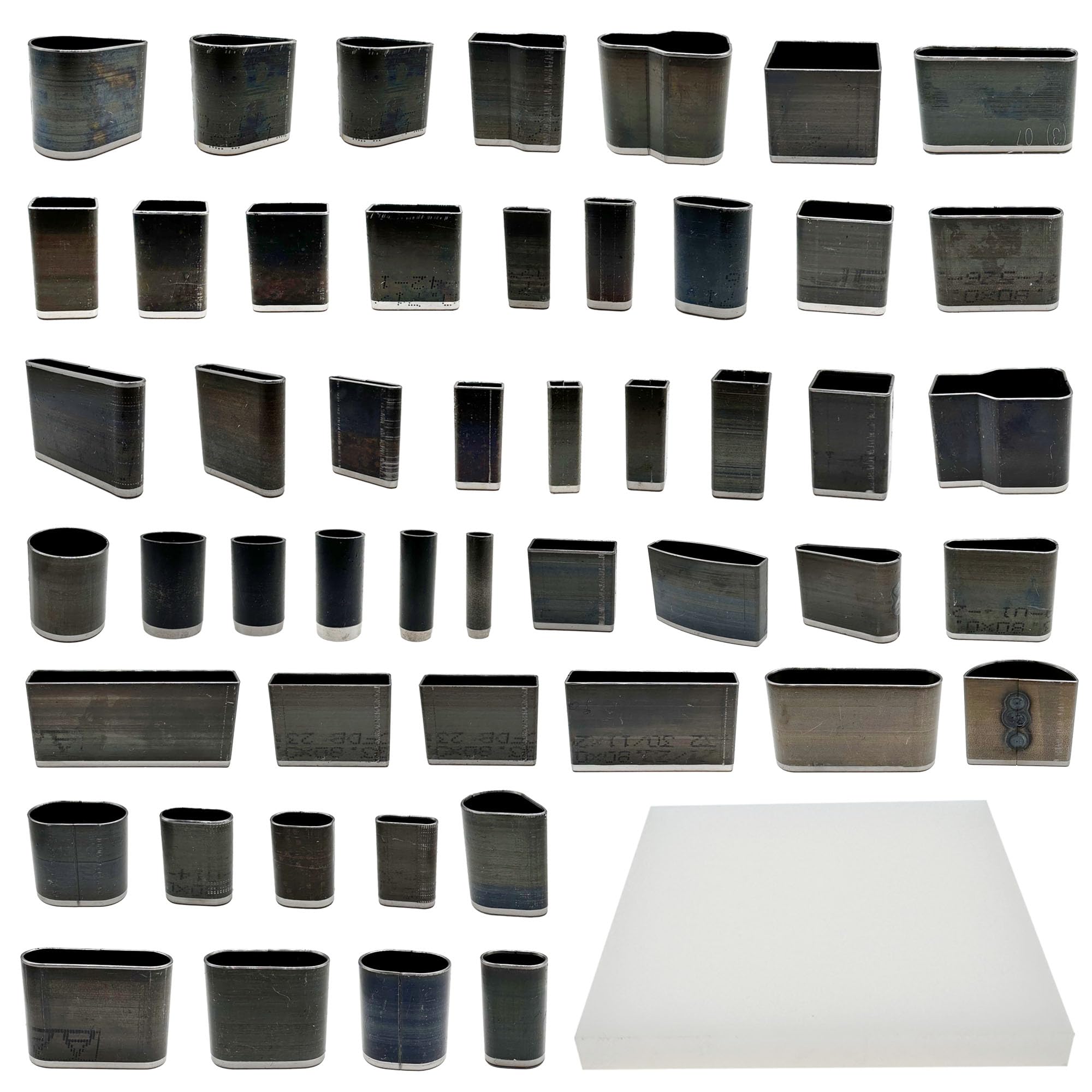 JMZLLRX 51PCS Leather Cutting Die Set, 50PCS Multiple Shape Hole Punch Tool with Perforated Matting, Punch Cutter for Leather Craft