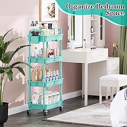 SUNALLY 4 Tier Rolling Utility Cart with