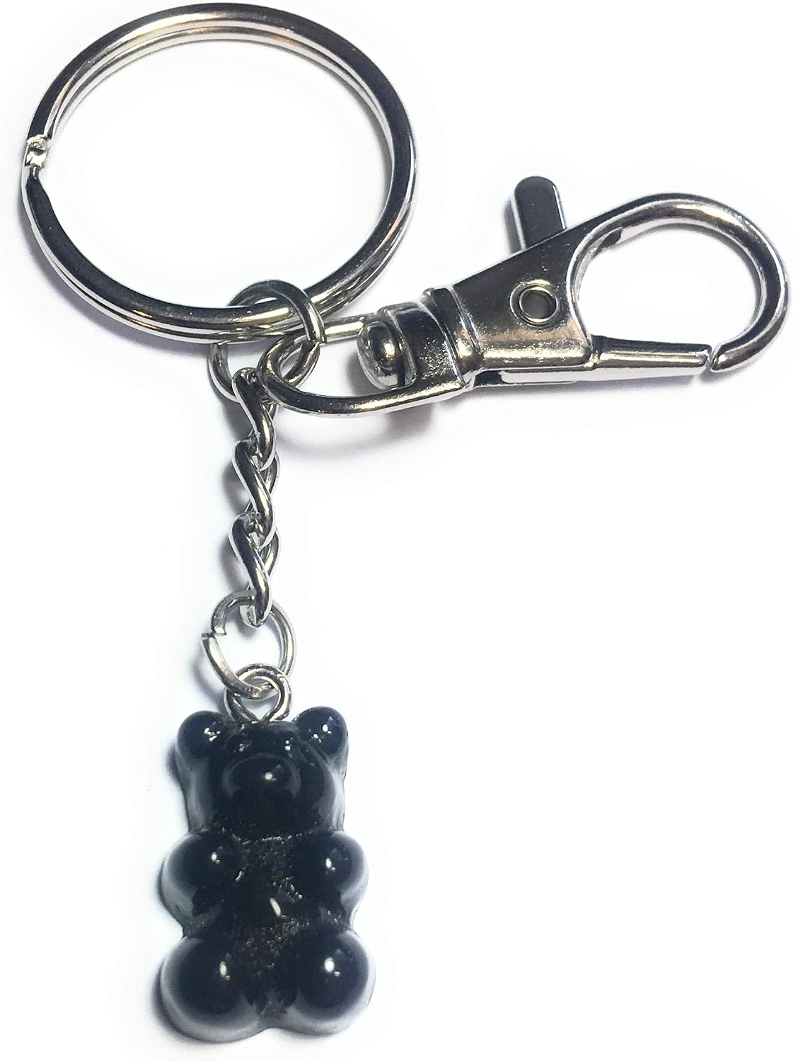 FizzyButton Gifts black jelly gummy bear charm keyring key ring keychain
