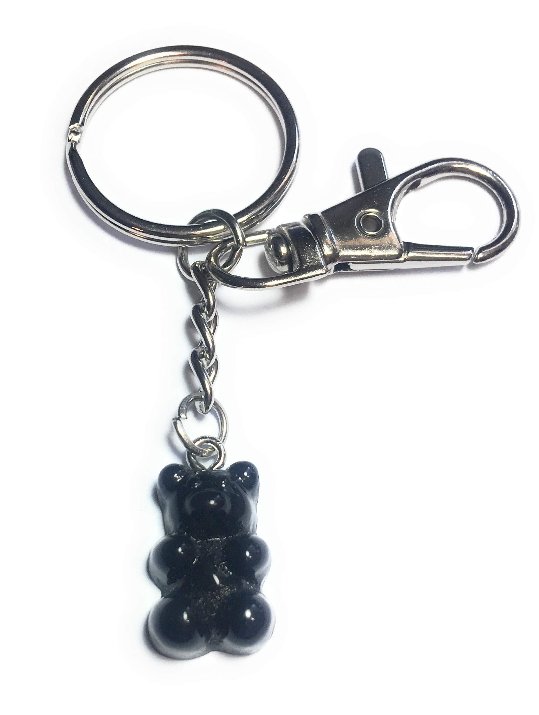 FizzyButton Gifts black jelly gummy bear charm keyring key ring keychain