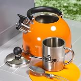 Milestone Camping 2L Whistling Kettle Aluminium Lightweight Orange view 8