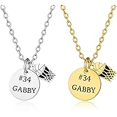 Personalized Basketball Necklace with Name and Jersey Number Custom Engraved Pendant Gift for Basketball Players Teams Coaches Fans.