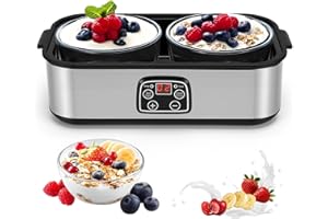 MEKOTRIN Yogurt Maker, Automatic Digital Yoghurt Maker Machine with Adjustable Time & Temp Control & LCD Display, Probiotic Y