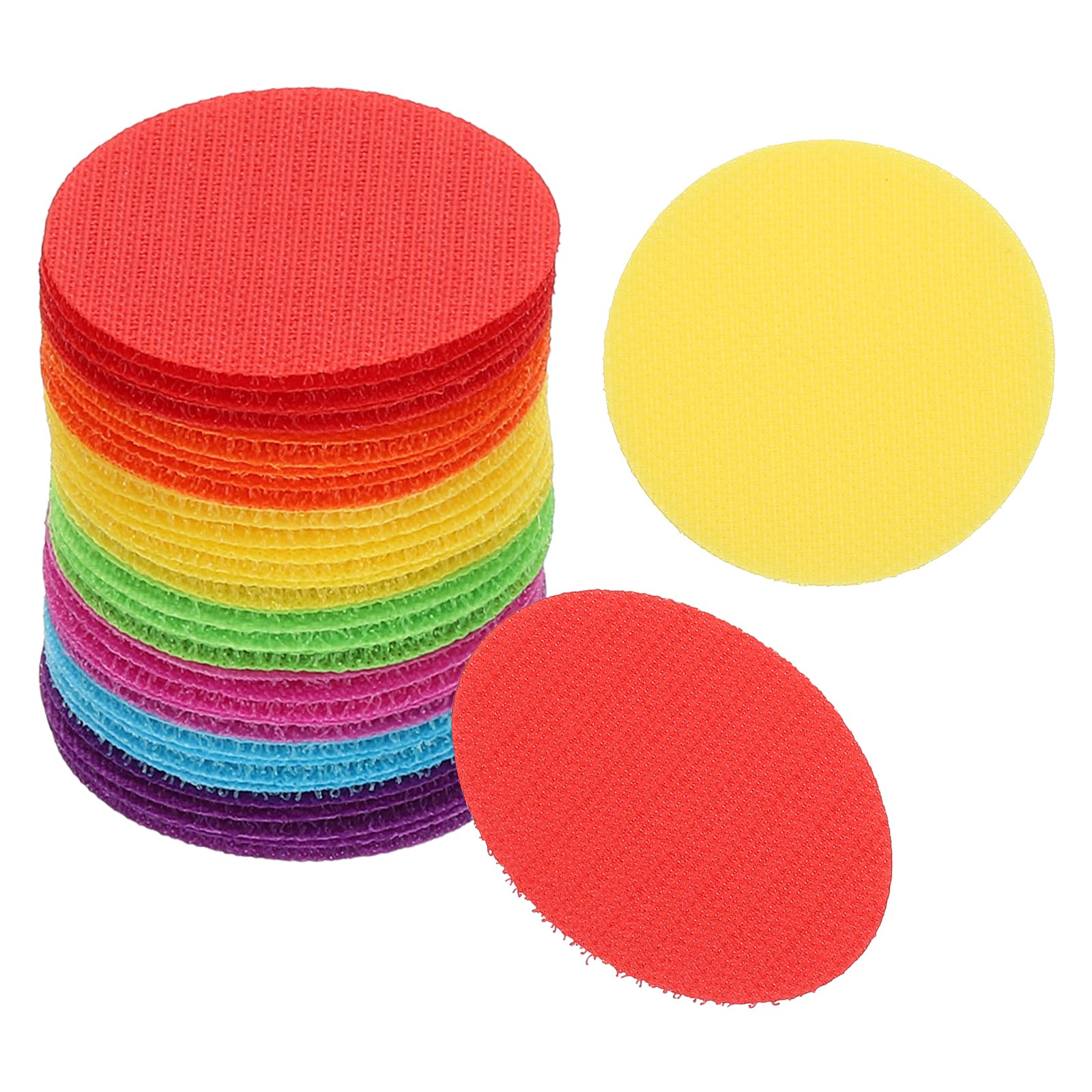PATIKIL 2" Carpet Spot Markers, 35Pcs Circle Dot Markers Hook and Loop Carpet Spots for Decoration Elementary Preschool Teacher, Multicolored