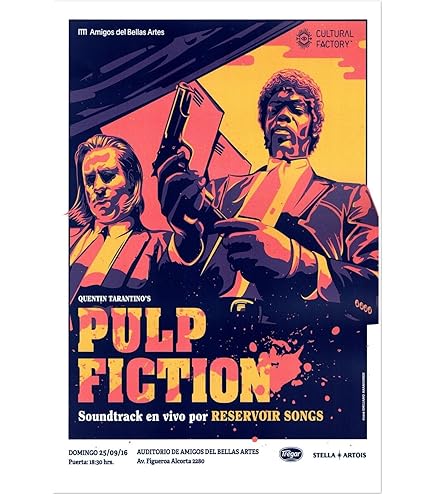 Amazon.com: JIONK Pulp Fiction Movie Poster 24X36'' (Style 2