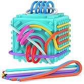 Silicone Sensory Activity Board – Fidget Travel Toys for Kids & Toddler, ADHD Autism Anxiety Relief Items (Blue)