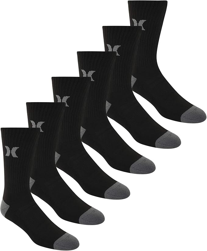 Hurley Socks 6 Pack 1/2 Terry Crew mens Amazon.co.uk Clothing