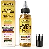 Herbal Hair Growth Oil – Extra Strength Natural Rosemary + Fenugreek Infused Blend with 10 Plant Oils for Stronger, Fuller-Looking Hair & Nourished Scalp | Vegan & Pure | 3.38 fl oz