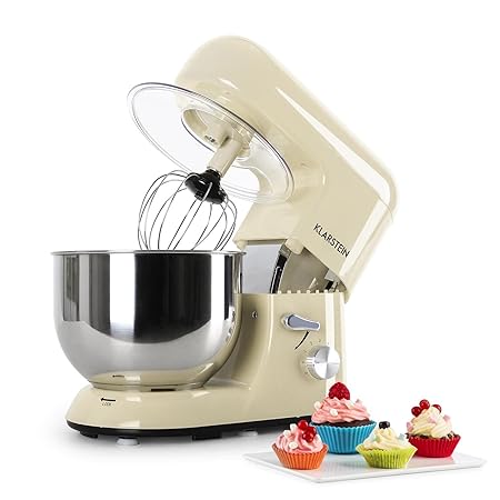 Klarstein Bella Morena TK1 • Küchenmaschine • Rührmaschine • planetarisches Rührsystem • 6-stufige Geschwindigkeit • 5,2 Lite