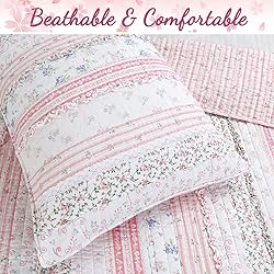 Cozy Line Home Fashions Pink Flower Lace Ruffle