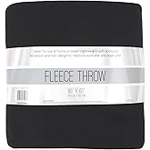 Trail maker 80x60 Fleece Throw Blanket Large Hypoallergenic Throw for Twin Bed, Couch, Livingroom, Chair Throw Cover (Black)