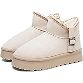 FINIWOR Snow Boots for Women Waterproof, Warm Fur Lined Mini Womens Boots Winter, Fall Ankle Boots Platform Non-slip