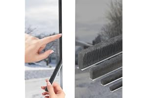 KAIYUER Brush Weather Stripping,33 Feet,Door Brush Seal Strip,Door Soundproofing Strip,Window Noise Blocker,Self Adhesive Draft Blocker,Dust Stopper Winter,Grey,0.2 in Brush x 0.35 in Backing