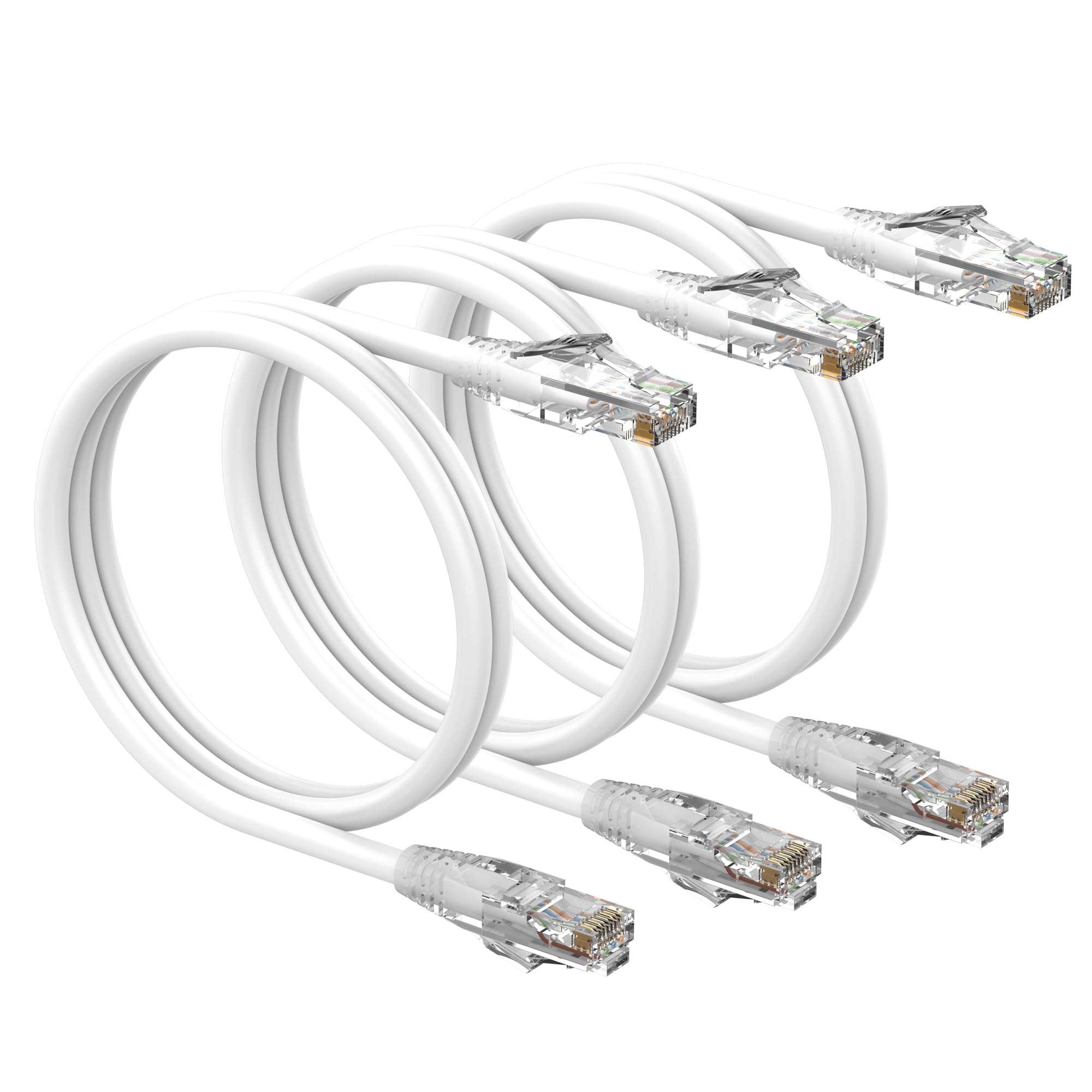 Photo 1 of 0.5 Foot Cat6 Patch Cable(3 Pack), Solid Pure Copper Patch Cord, Cat 6 Ethernet Cable, UTP Network, High Speed RJ45 Internet Cable, Compatible for Routers, Switches, PC, Servers, PS4/5, Xbox - White