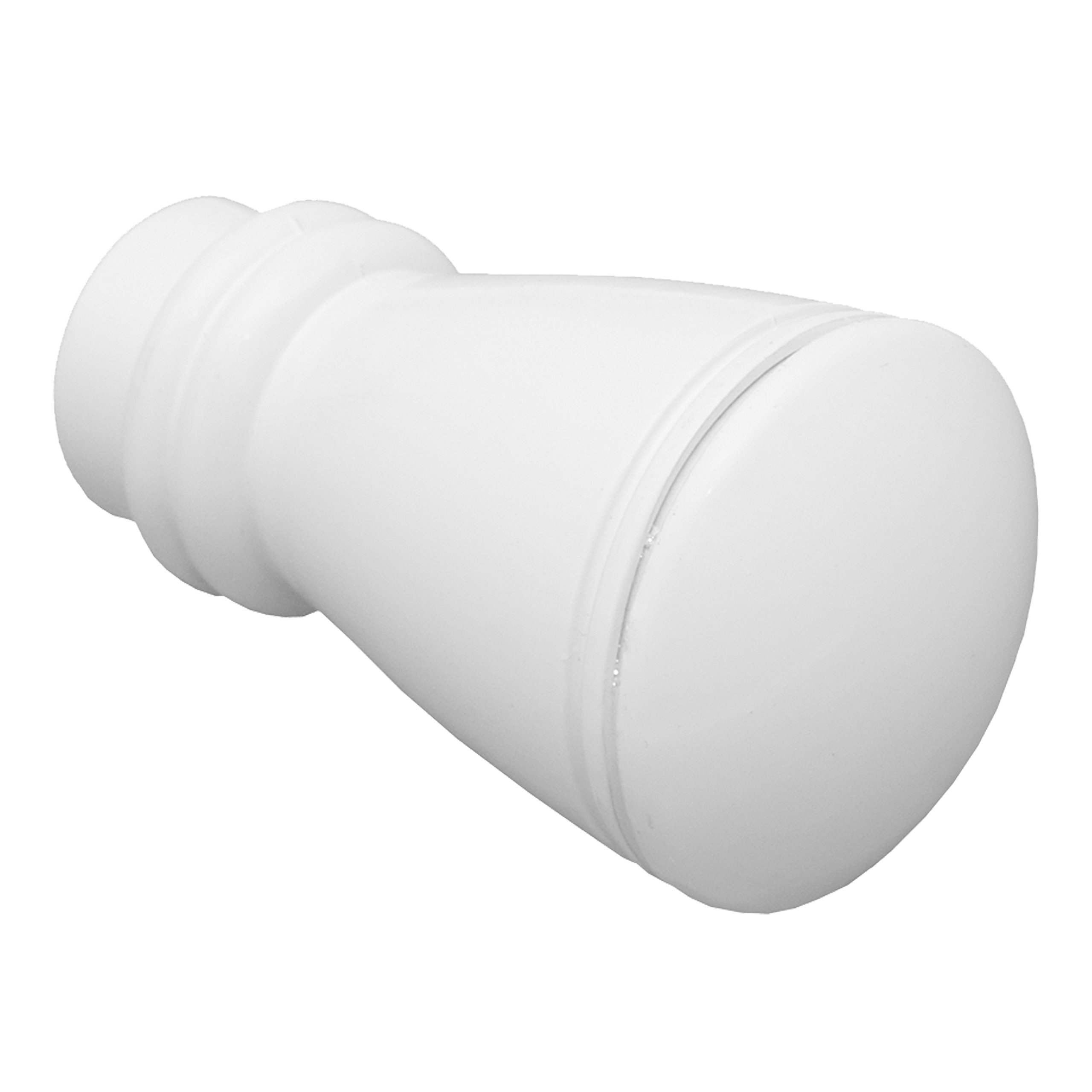 Gardinia End Caps for Curtain Rods, 2 x Finial Siro, Chicago Series, Metal, White, 20 mm Diameter