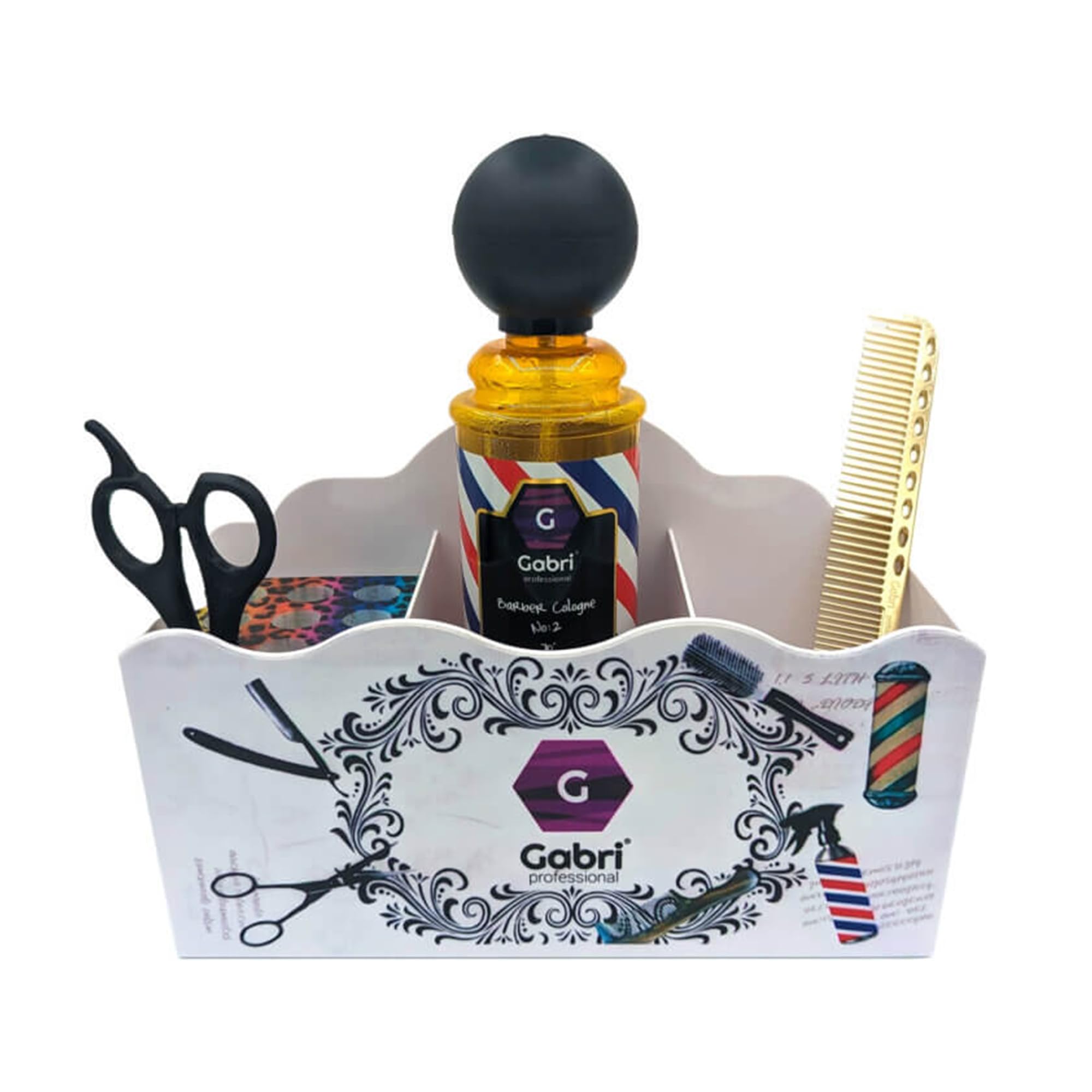 Gabri Hairdressing Scissors and Brush Holder, Salon Barber Shop Organizer, Hair Scissors Stand, Barber Tool Box, Professional Stylist Storage Rack (Stand White)