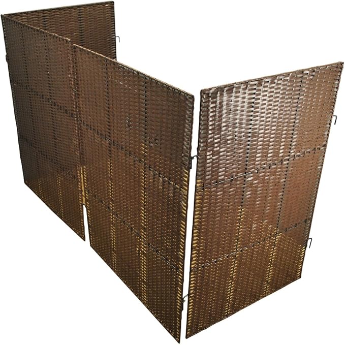 Selections Rattan Effect Wheelie Bin Screen (Triple) Amazon.co.uk