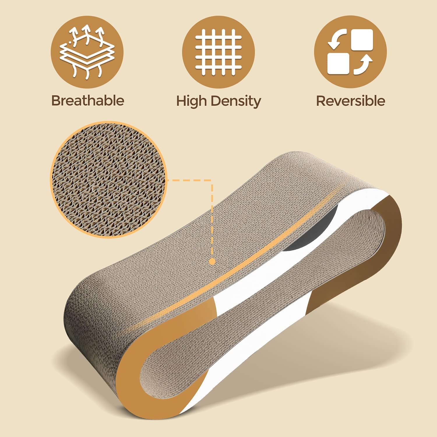 ComSaf Cat Scratcher Cardboard, 3 in 1 Scratching Lounge Bed, Corrugated Scratch Pad, Cat Training Toy for Large Cats and Kitten, Furniture Protection, Durable and Revisible : Kitchen & Dining