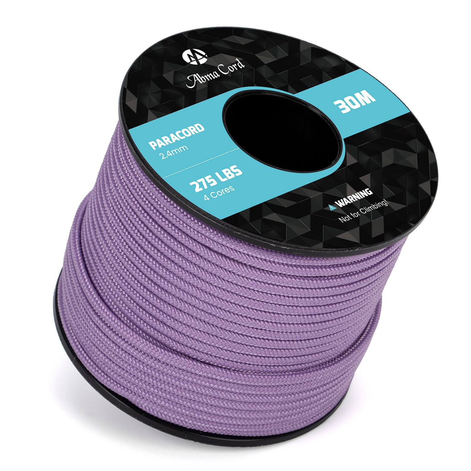 Abma Cord 2.4mm Paracord 275 30m Nylon Rope 4 Strands Tactical Parachute Cord - Max. 125kg (275lbs) - Lilac