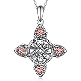 Peireara Witches Knot Necklace for Women 925 Sterling Silver Witch Pendant Necklace Good Luck Irish Pagan Wiccan Jewelry Gift for Women