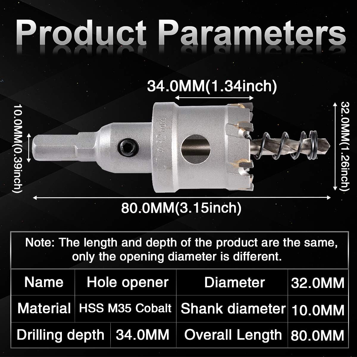 KATUR TCT Carbide Hole Saw Drill Bit 32mm, Tungsten Carbide Tipped Hole Cutter - Image 3