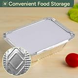 Zuvo Pack of 50 Aluminium Foil Food Containers with Lids 14.5x12.5x4.5cm view 7