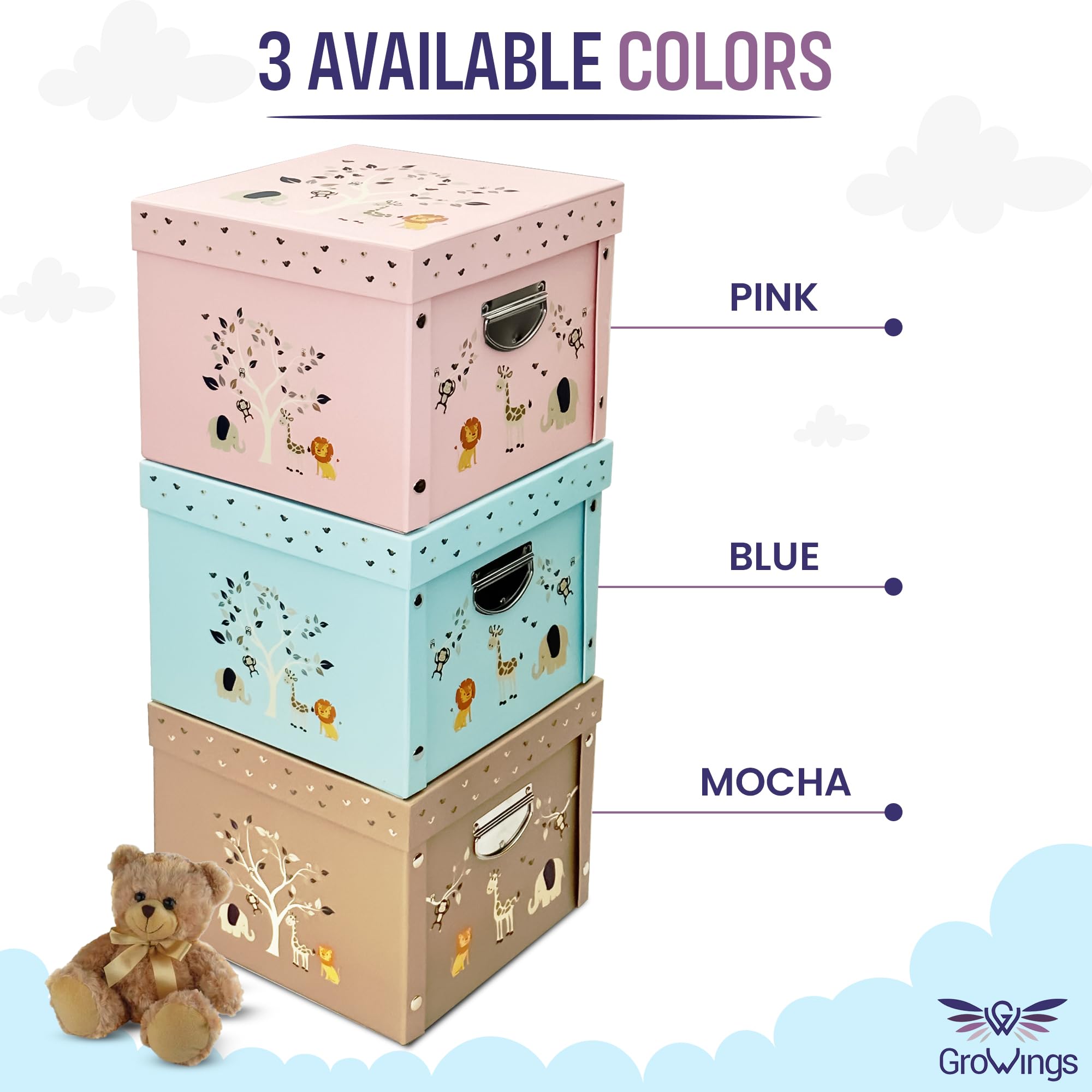 GroWings Baby Keepsake Box - Large Memory Storage for Newborns, Suitable for Boys and Girls, Strong, Durable, and Collapsible Gifts