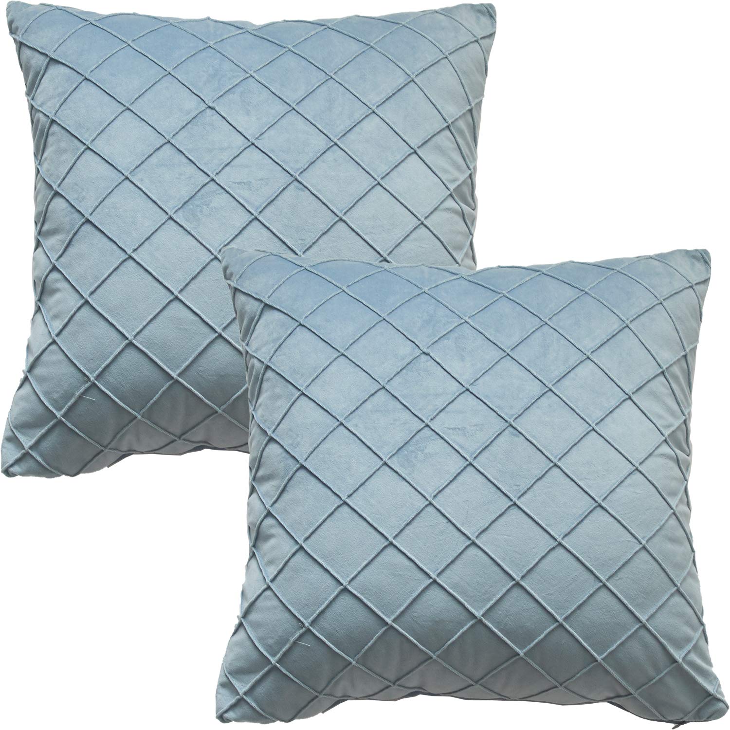 GONOVE Cushion Covers 50X50cm Soft Velvet Decorative Throw Pillow Cases Pack of 2 Square Pillow Covers Pillowcases with Invisible Zipper for Home Couch Sofa Bed, Light Blue — image 1