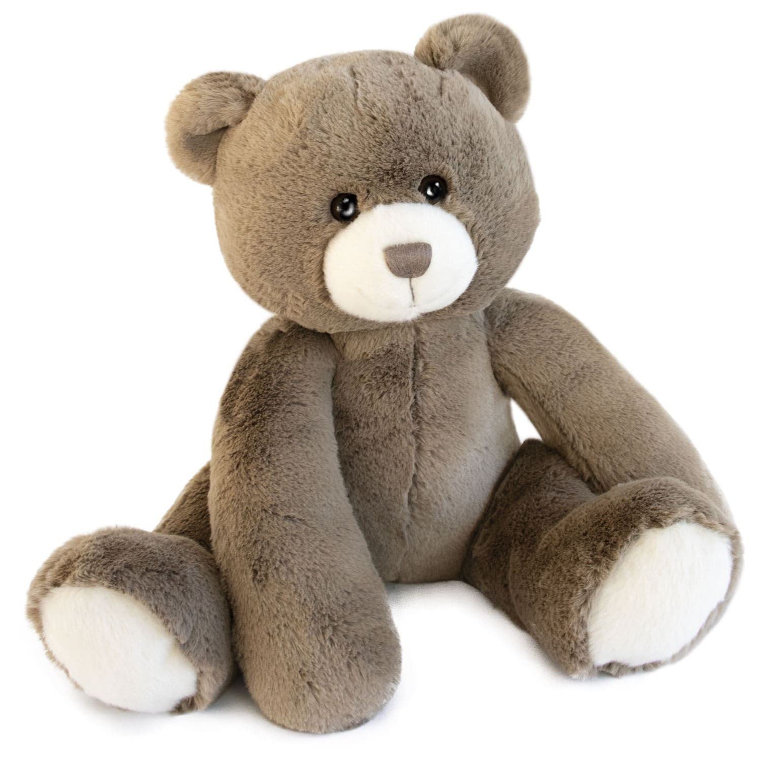 Unbekannt HISTOIRE D'OURS - Plush Toy, Taupe, Extra Soft and Fluffy - 35 cm - Oscar Collection - Invitation to Cuddle with a Big Smile - Companion for Birth Baby Girls Boys - Gift Box - HO3027