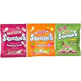 Smarties Squashies Foam Gummy Candies - Raspberry &amp; Cream, Mixed Fruit, Sour Cherry &amp; Apple - Peanut Free &amp; Gluten Free Soft Chewy Candy for Parties &amp; Birthdays - 5 oz Bags (Variety Pack of 3)
