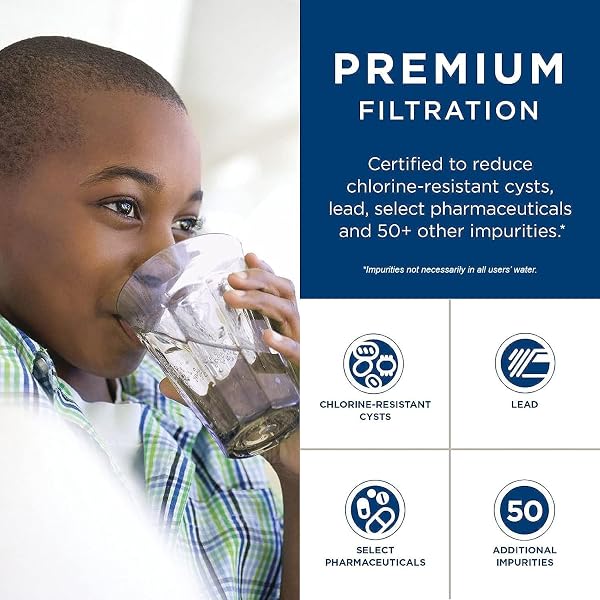 GE XWFE REFRIGERATOR WATER FILTER, GENUINE REPLACEMENT FILTER, CERTIFIED TO REDUCE LEAD, SULFUR, AND 50+ OTHER IMPURITIES, REPLACE EVERY 6 MONTHS FOR BEST RESULTS, PACK OF 1