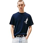 Tommy Jeans Mens Short Sleeve Cotton Graphic T-Shirts with Printed Skater Design