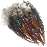 LUORNG 50PCS Natural Rooster Tail Feathers DIY Accessories Feathers for Hat Clothing Decoration Used for Headpieces Lapel Flowers Hats Shoes Crafts Length Approx Black Red