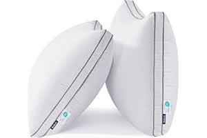 Bedsure Queen Pillows Set of 2 - Fluffy Bed Pillows for Sleeping, Hotel Quality, Diamond Quilted Design, Gusseted Supportive Down Alternative Filling for Back, Stomach, Side Sleepers