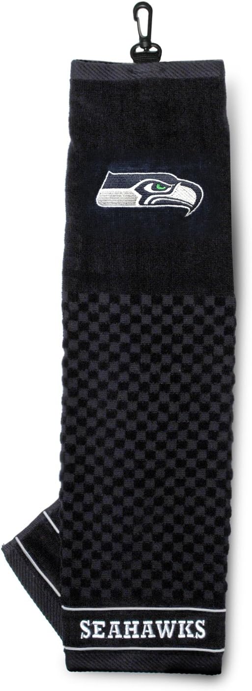 Team Golf NFL Seattle Seahawks Embroidered Golf Towel, Checkered Scrubber Design, Embroidered Logo : Sports & Outdoors