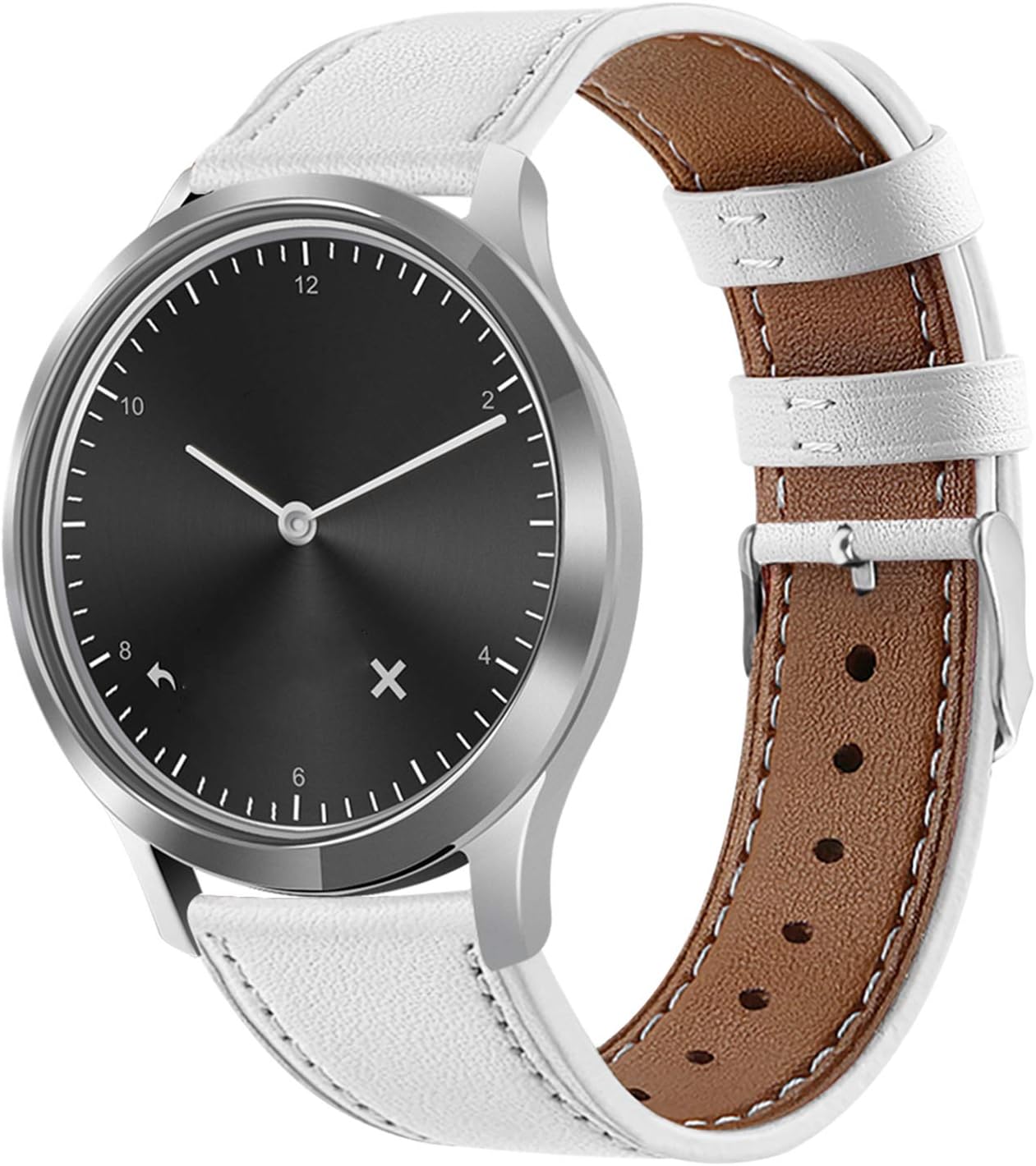 TenCloud Replacement Bands Compatible with Garmin Vivoactive 3/Vivoactive 3 Music Strap Quick Release 20mm Leather Printing Wristband Strap Bracelet (White)