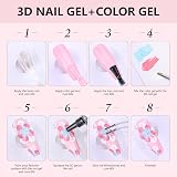 Makartt 3D Nail Gel and Gold Chrome Powder Kit Clear No Wipe view 5
