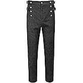 KUOIN Mens Medieval Renaissance Pants Goth Fancy Trousers Victorian Costume
