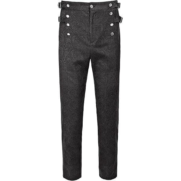 【極美品】60s Vintage Bespoke Black Trousers Men's Obscura Trousers Pants Steampunk Black Brocade Vintage