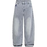 Aelfric Eden Womens Baggy Wide Leg Jeans High Waist Casual Vintage Loose Washed Jeans Streetwear Y2K Straight Denim Pants